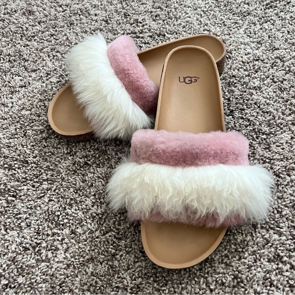 UGG Shoes - Ugg Shearling Fluffy Furry Slides Sandals Double Layer Adorable!